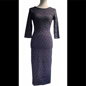 Reíss Navy silver jacquard dress UK 10 US 6